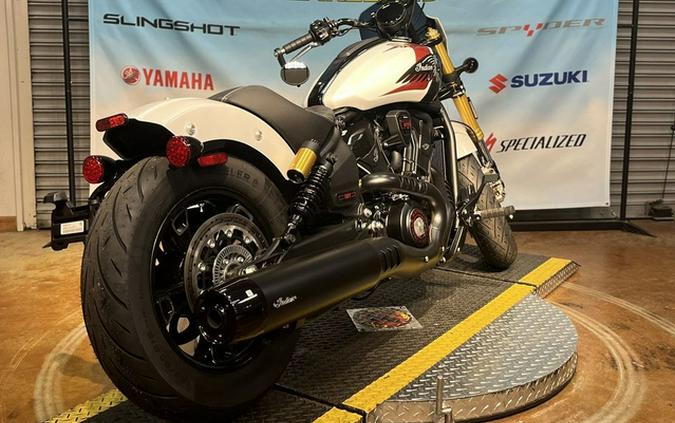 2025 Indian 101 Scout Ghost White Metallic With Graphics
