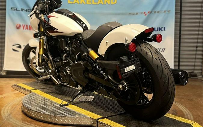 2025 Indian 101 Scout Ghost White Metallic With Graphics