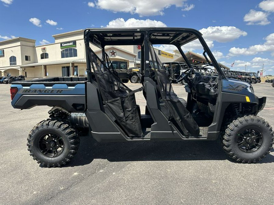 New 2025 POLARIS RANGER CREW XP 1000 PREMIUM BLUE SLATE METALLIC SMOKE