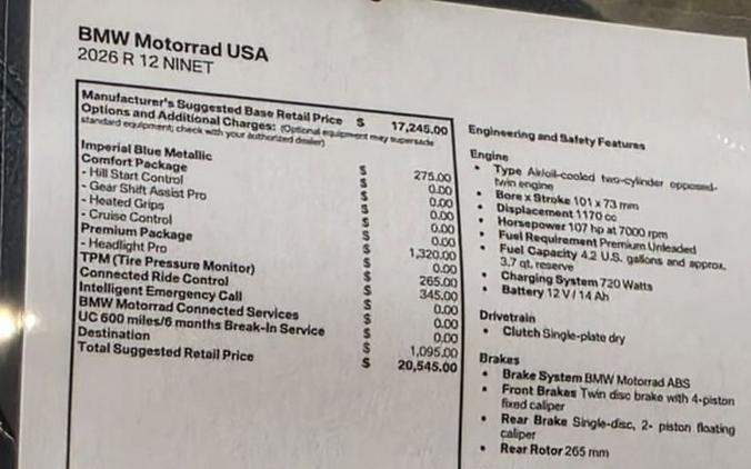 2026 BMW R 12 nineT