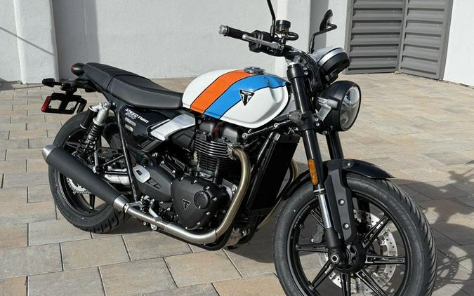 2025 Triumph Speed Twin 900 Pure White/Maui Blue/Tangerine Orange