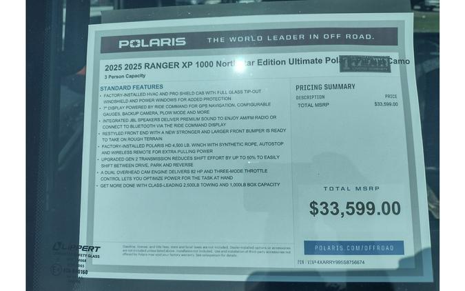 2025 Polaris Industries Ranger XP® 1000 NorthStar Edition Ultimate