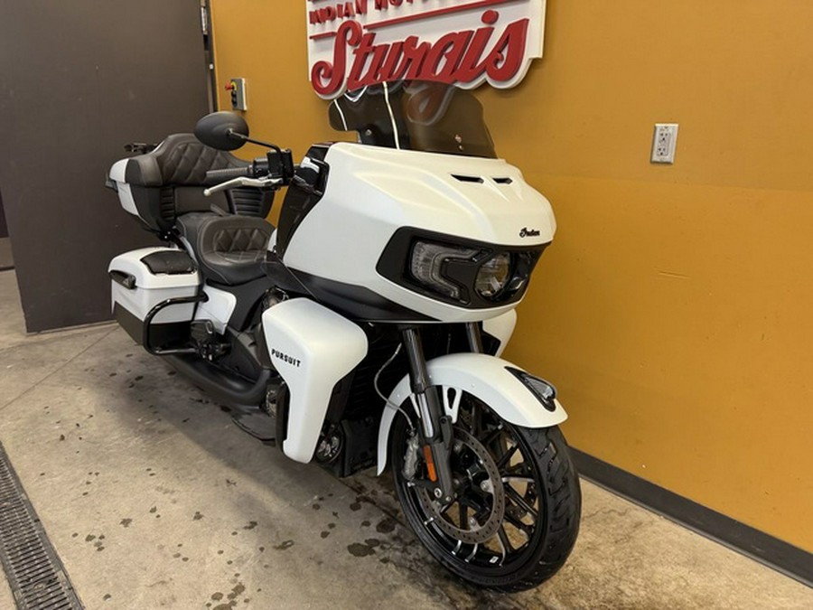 2024 Indian Pursuit Dark Horse w/PowerBand Audio Pkg Icon Ghost White Metallic Smoke