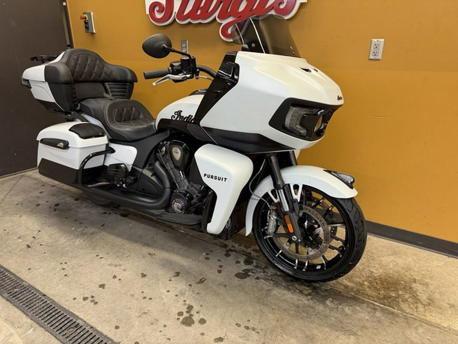 2024 Indian Pursuit Dark Horse w/PowerBand Audio Pkg Icon Ghost White Metallic Smoke