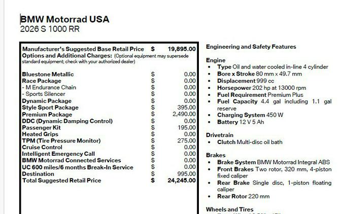 2026 S1000 RR - BMW