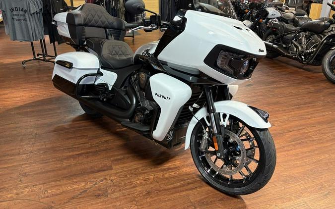 2025 Indian Motorcycle® Pursuit® Dark Horse® Ghost White Metallic with Black Vivid