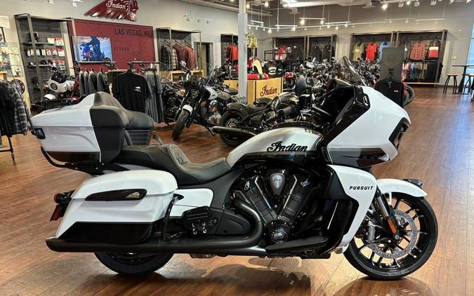 2025 Indian Motorcycle® Pursuit® Dark Horse® Ghost White Metallic with Black Vivid