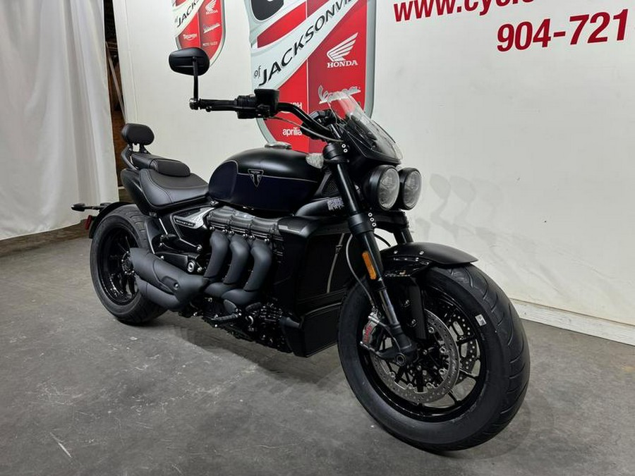 2025 Triumph Rocket 3 Storm GT Matte Sapphire Black and Satin Pacific Blue