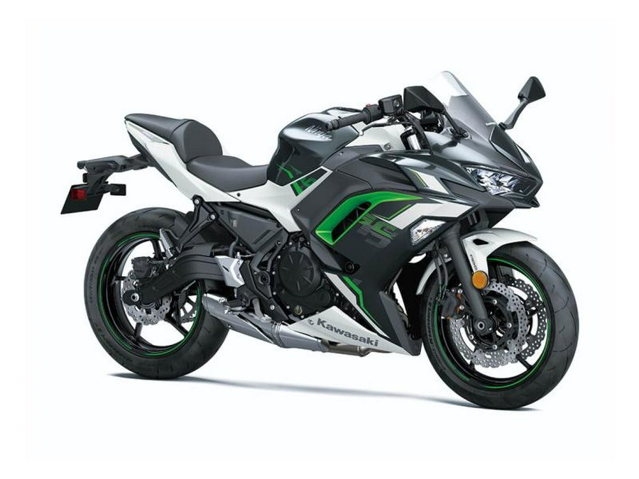 2022 Kawasaki Ninja® 650 Pearl Robotic White/Metallic Carbon Gray