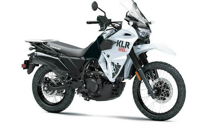 2025 Kawasaki KLR 650 S Pearl Crystal WhiteMetallic Carbon Gray