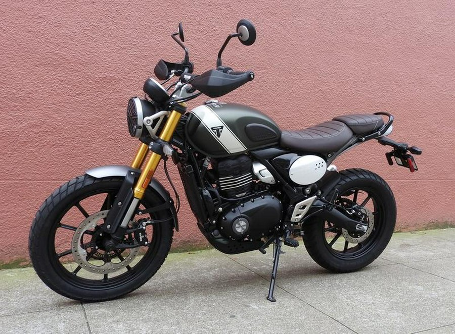 2024 Triumph Scrambler 400 X Matte Khaki Green / Fusion White