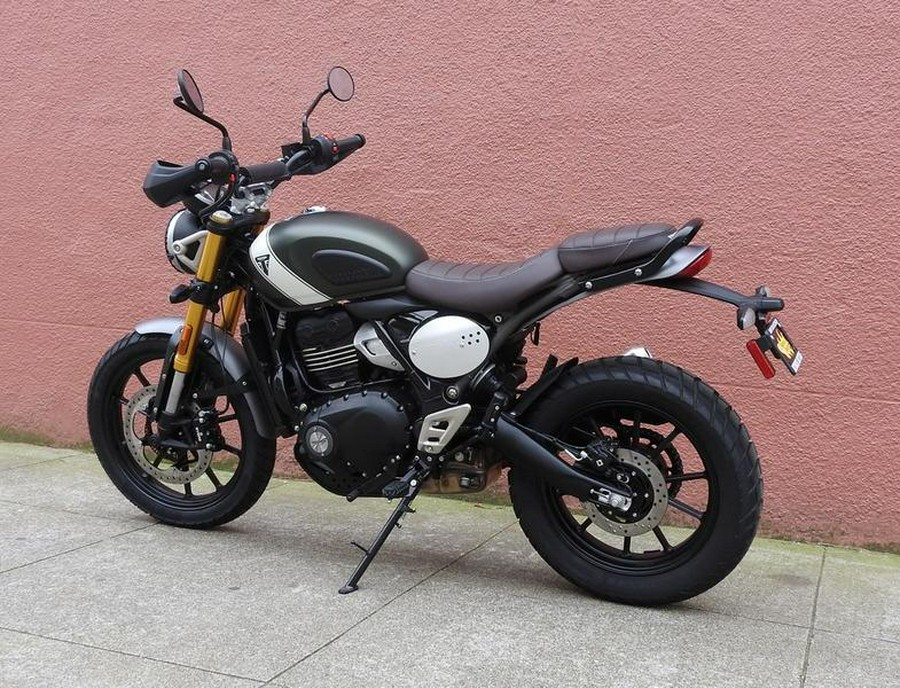 2024 Triumph Scrambler 400 X Matte Khaki Green / Fusion White