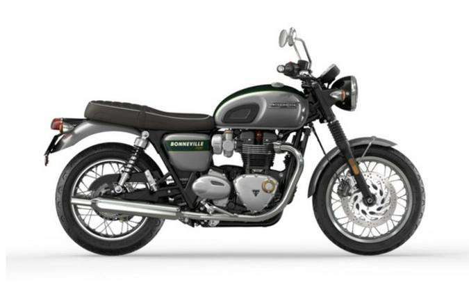 2022 Triumph Bonneville T120 Gold Line Silver Ice Competition Green