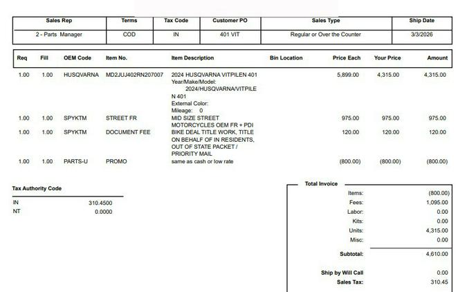 2024 Husqvarna Motorcycles 401 SVARTPILEN