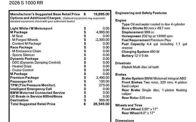 2026 BMW S 1000 RR