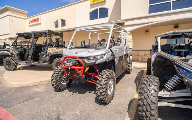 New 2024 CAN-AM DEFENDER MAX X MR WITH HALF DOORS HD10 HYPER SILVER AND LEGION RED