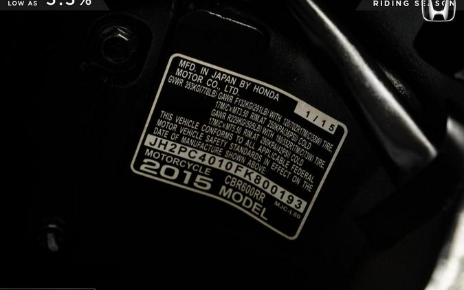 2015 Honda CBR600RRF
