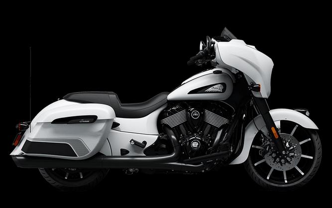 New 2024 INDIAN MOTORCYCLE CHIEFTAIN DARK HORSE GHOST WHITE METALLIC SMOKE WITH GRAPHICS