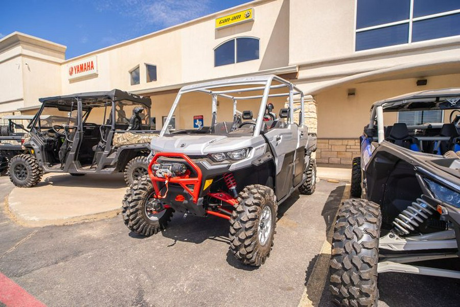 New 2024 CAN-AM DEFENDER MAX X MR WITH HALF DOORS HD10 HYPER SILVER AND LEGION RED