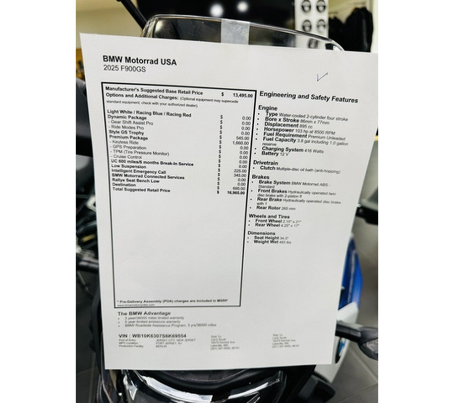 2025 BMW F900GS *DEMO 900 GS