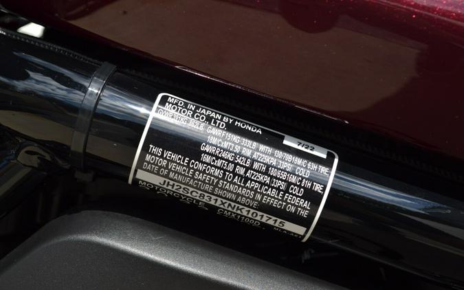 2022 Honda Rebel 1100 Bordeux Red Metallic