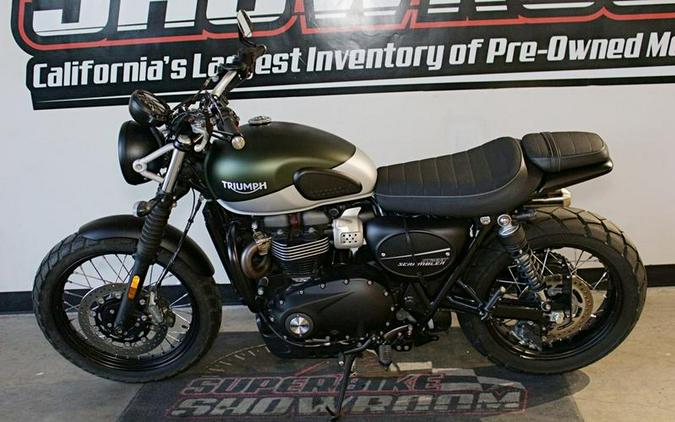 2019 Triumph Street Scrambler Matt Khaki and Aluminum Silver