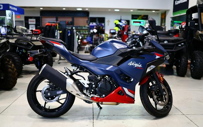 2026 Kawasaki Ninja 500 ABS Metallic Matte Twilight BlueCandy Persimmon Red