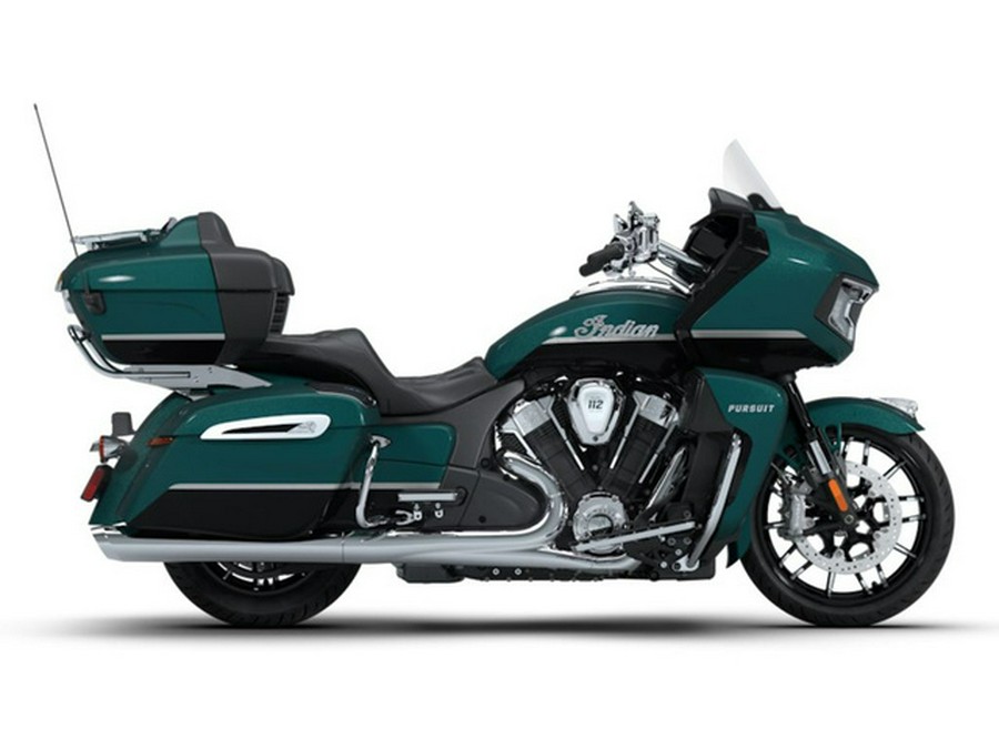 2026 Indian Pursuit Limited 112 W/Powerband Audio Cascade Green With Black Metallic