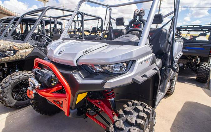 New 2024 CAN-AM DEFENDER X MR HD10 HYPER SILVER AND LEGION RED