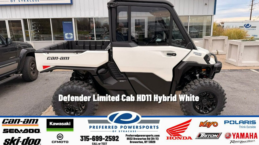 2026 Can-Am Defender Limited Cab HD11 Hybrid White