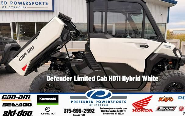 2026 Can-Am Defender Limited Cab HD11 Hybrid White