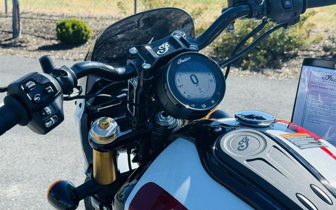 2025 Indian 101 Scout Ghost White Metallic With Graphics