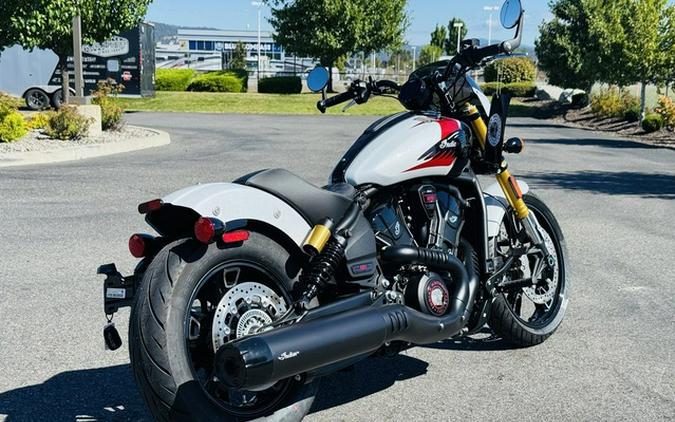 2025 Indian 101 Scout Ghost White Metallic With Graphics