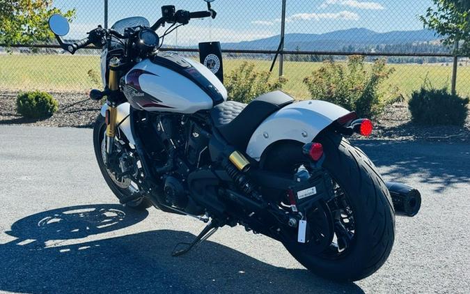 2025 Indian 101 Scout Ghost White Metallic With Graphics