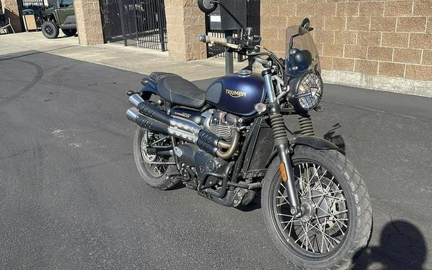 2022 Triumph Street Scrambler Gold Line Matte Pacific Blue