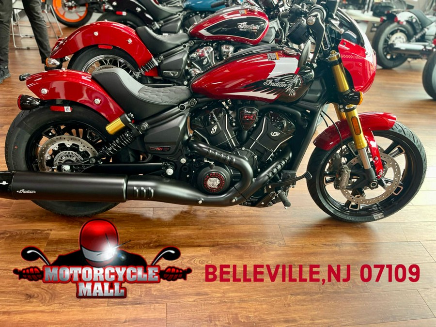 2025 Indian Motorcycle® 101 Scout® Sunset Red Metallic with Graphics