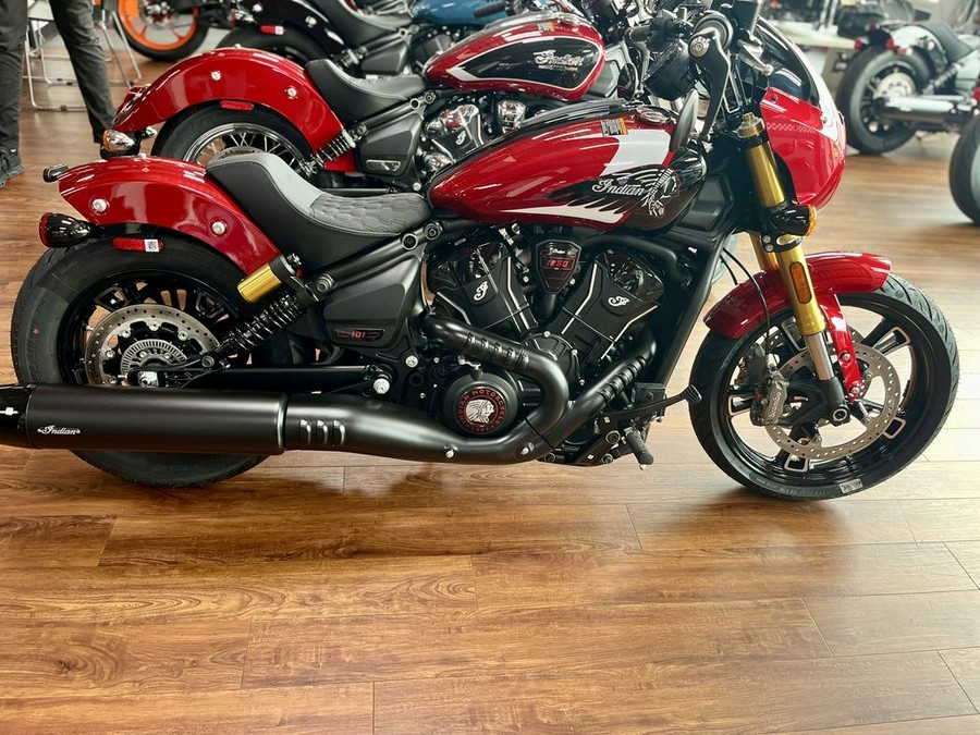 2025 Indian Motorcycle® 101 Scout® Sunset Red Metallic with Graphics