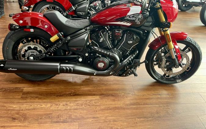 2025 Indian Motorcycle® 101 Scout® Sunset Red Metallic with Graphics