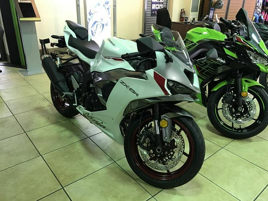 2024 Kawasaki Ninja® ZX™-6R ABS Pearl Robotic White/Metallic Graphite Gray