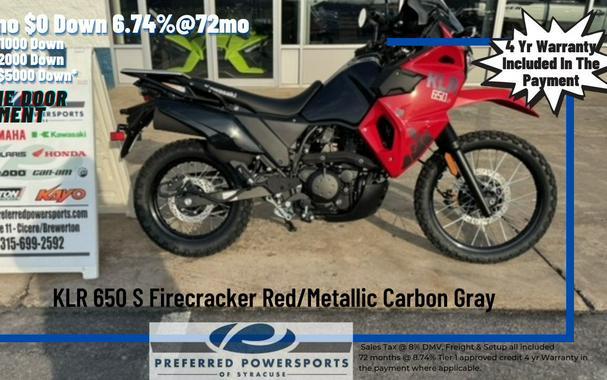 2024 Kawasaki KLR 650 S Firecracker Red/Metallic Carbon Gray