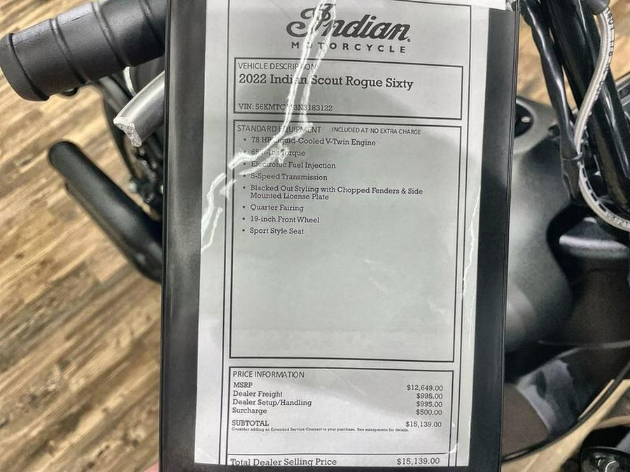 2022 Indian Motorcycle® Scout® Rogue Sixty ABS Titanium Smoke