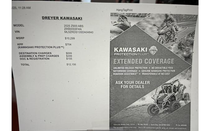 2025 Kawasaki Z900 ABS