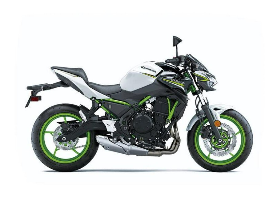 2021 Kawasaki Z650 ABS Pearl Blizzard White/Metallic Spark Black