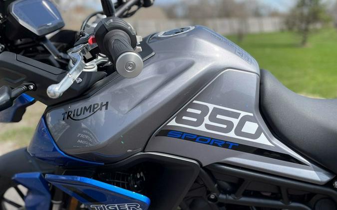 2023 Triumph Tiger 850 Sport Graphite Caspian Blue