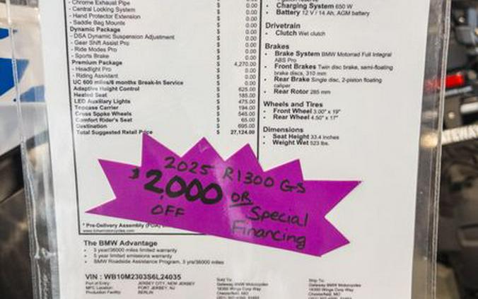 New 2025 BMW R 1300 GS