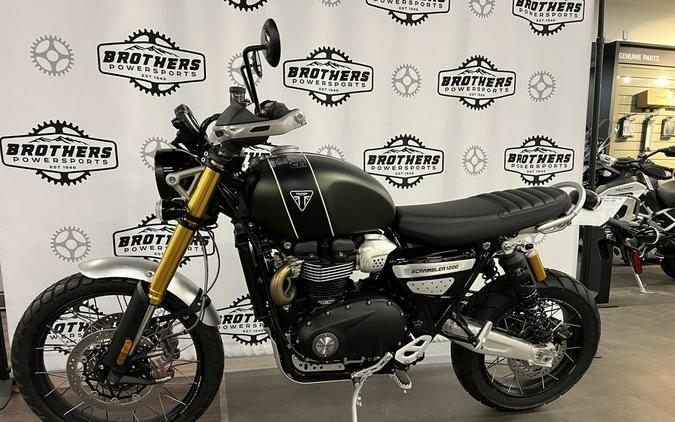 2023 Triumph Scrambler 1200 XE Matte Khaki Green Matte Jet Black