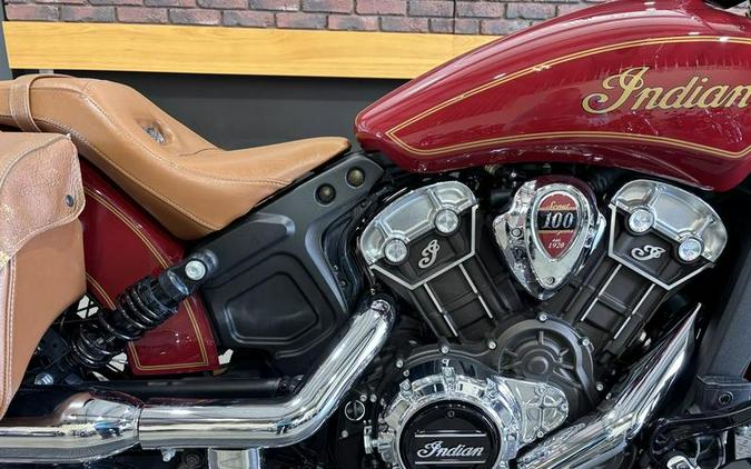 2020 Indian Motorcycle® Scout® 100th Anniversary Indian Red with Gold trim