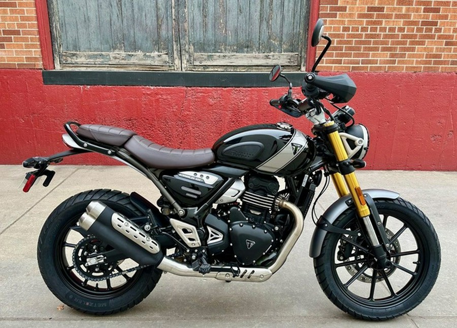 2025 Triumph Scrambler 400 X Phantom Black Silver Ice