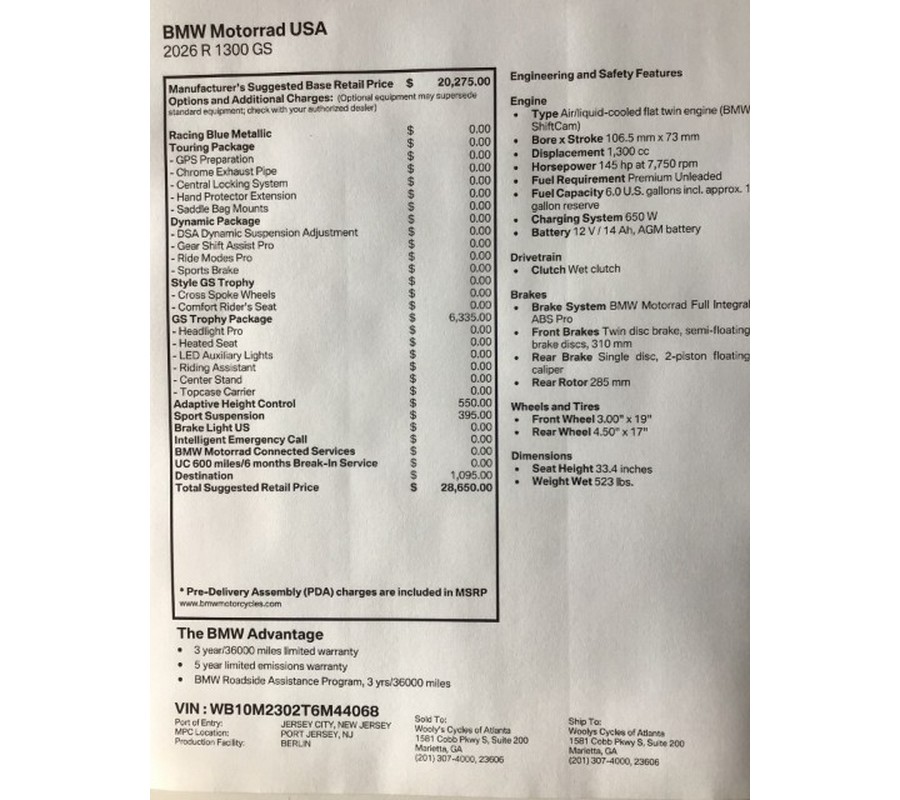 2026 BMW R 1300 GS