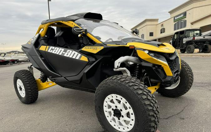 New 2024 CAN-AM MAVERICK R X RS WITH SMARTSHOX 999T DCT CARBON BLACK AND NEON YELLOW